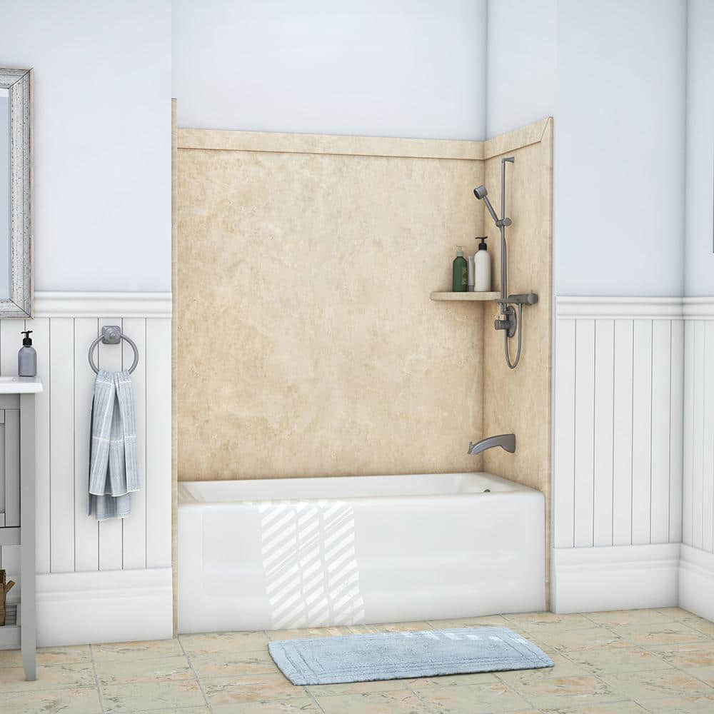 FlexStone Elite 60"W x 32"D x 60"H Alcove Bathtub Surround