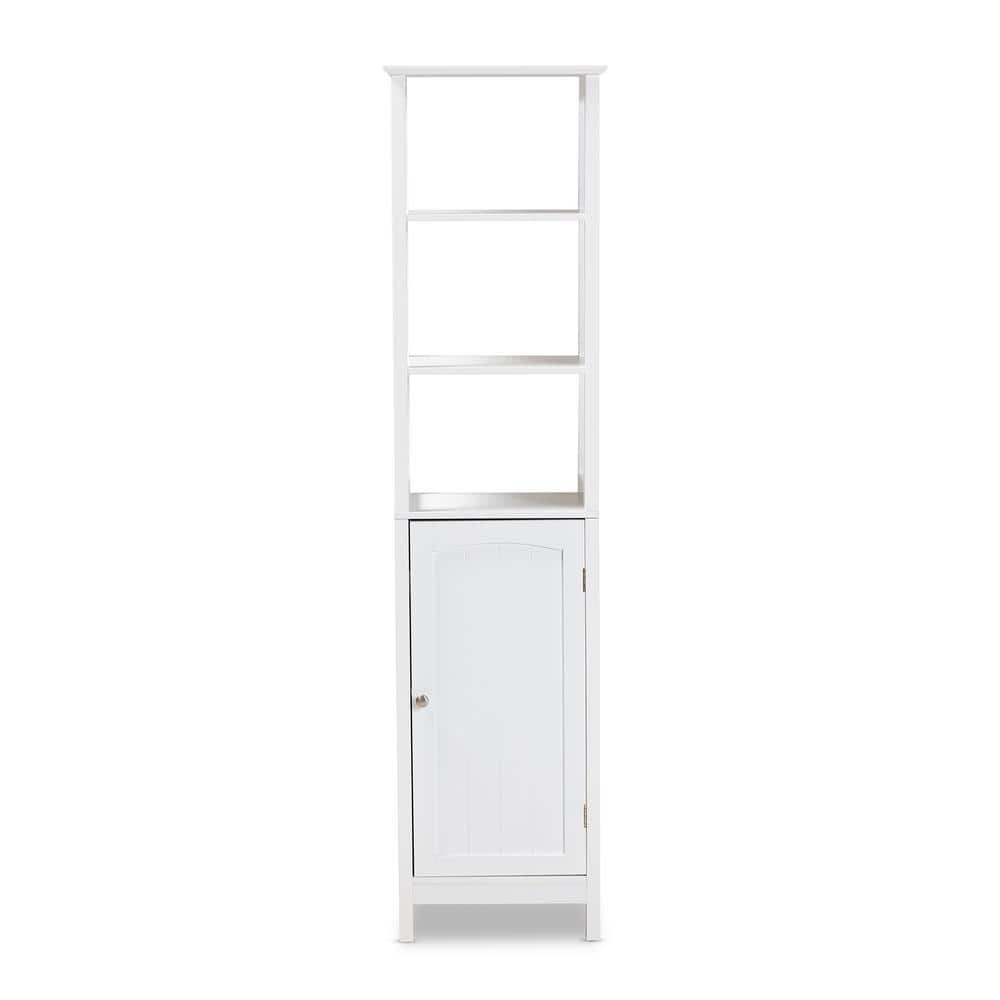 Baxton Studio Beltran Modern and Contemporary White Finished Wood Bathroom Storage Cabinet