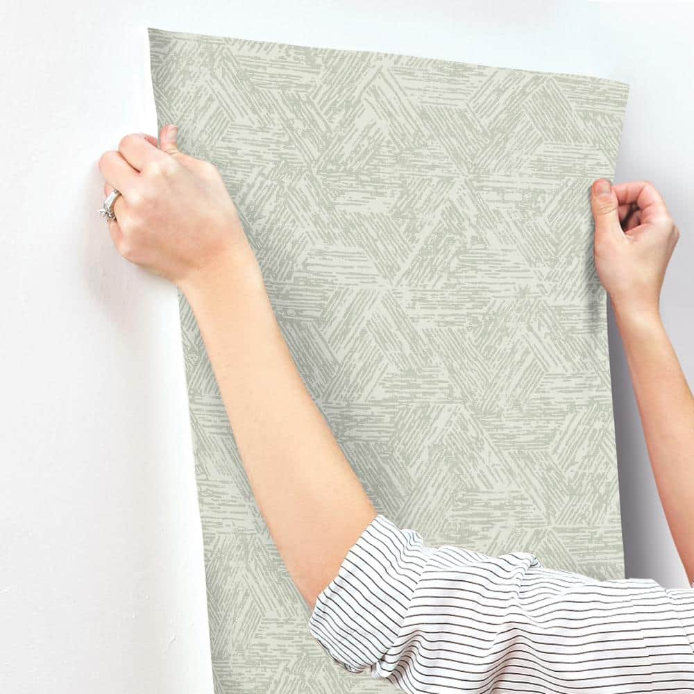 Sea Green Geometric Non-Pasted Washable Wallpaper