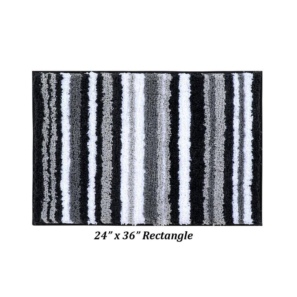 Griffie Collection 100% Polyester Tufted Bath Rug, 24" X 36", Graphite