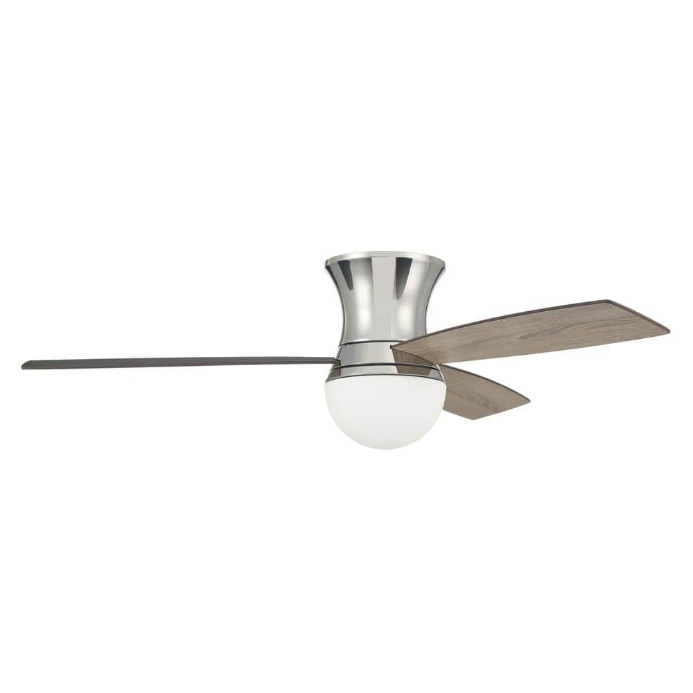DBK52PLN3-Craftmade Lighting-Daybreak - 3 Blade Flush Mount Ceiling Fan with Light Kit In Contemporary Style-14.09 Inches Tall and 52 Inches