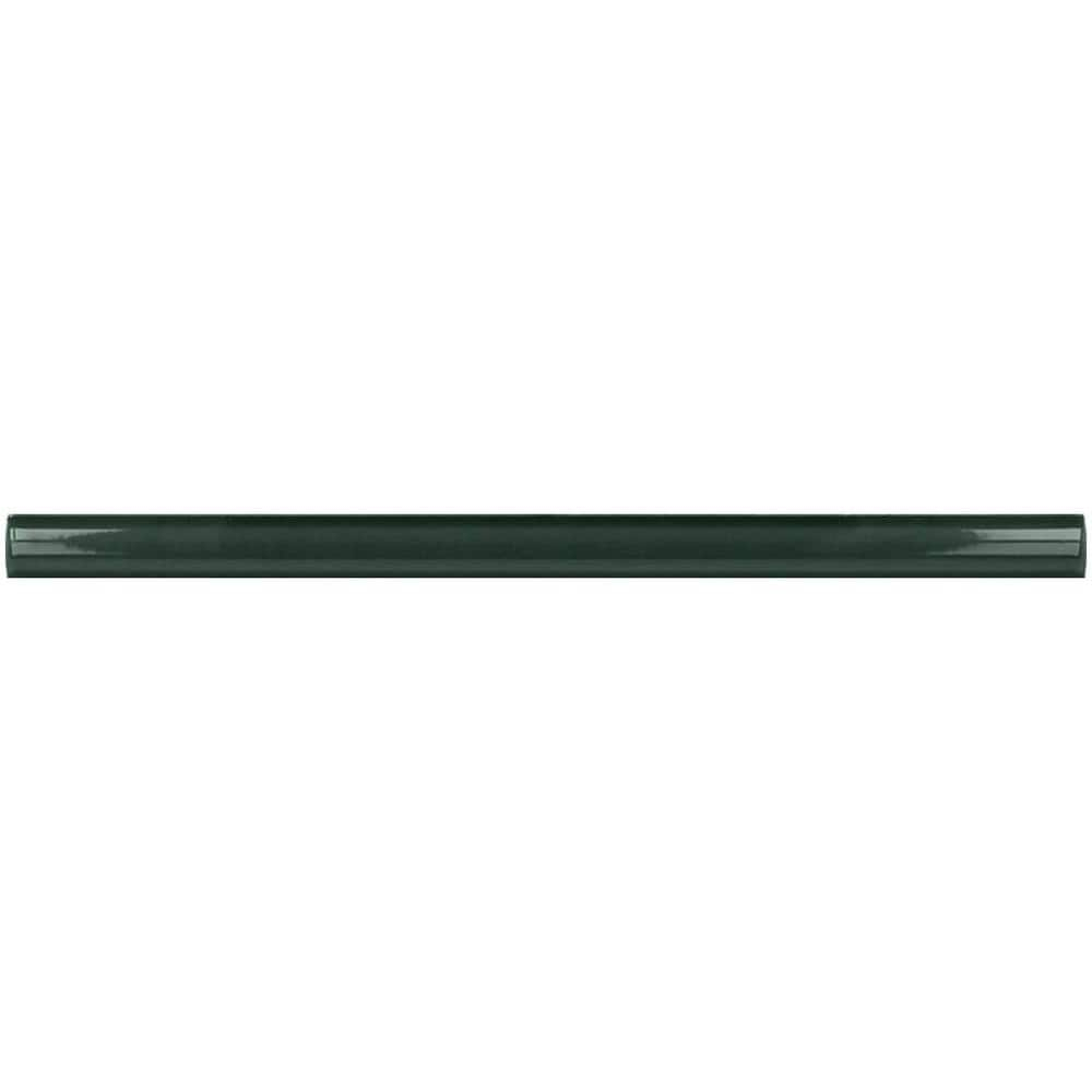 Arte 0.47 in. x 7.87 in. Glossy Green Ceramic Pencil Tile Trims (0.3 sq. ft./case) (10-pack)