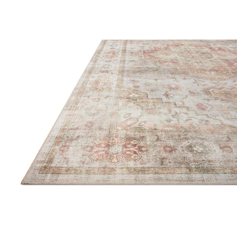 Sage and Multicolor Medallion Synthetic Rectangular Area Rug