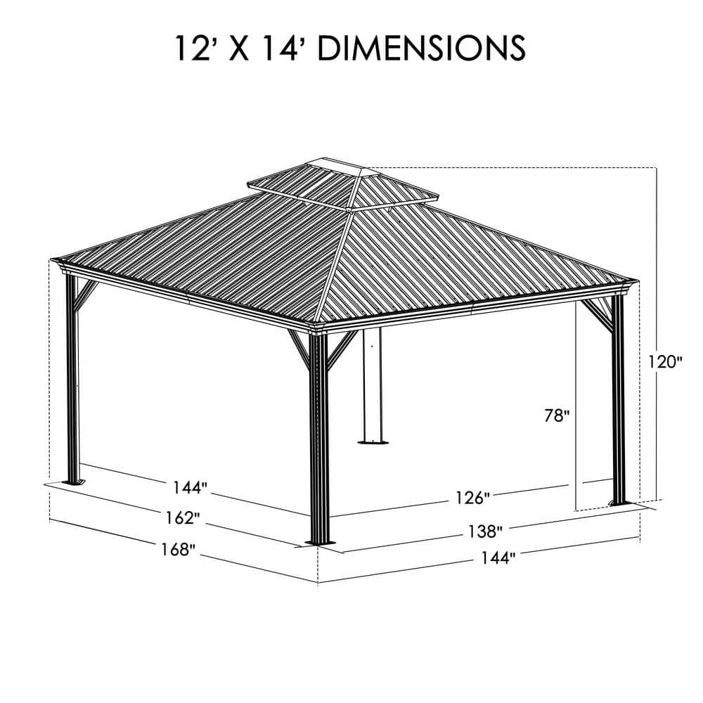 Kozyard 12ft x 12ft Hardtop Gazebo, Anti-weather