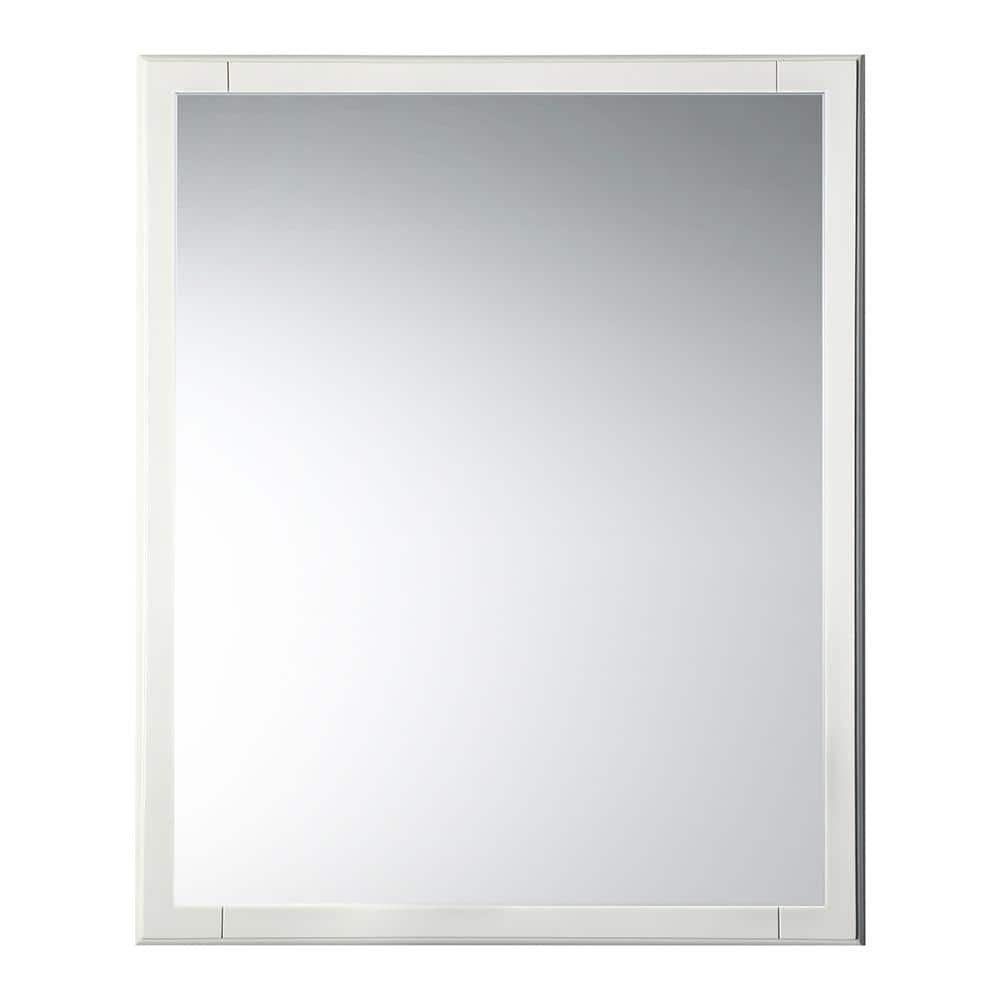 Fresca Oxford 26-Inches x 31.87-Inches Beveled Rectangle Bathroom Vanity Mirror ( Antique White )