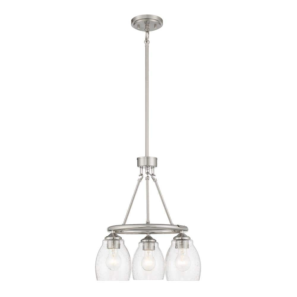 3 Light Chandelier-18.13 Inches Tall And 17 Inches Wide-Brushed Nickel Finish    -Traditional Installation Minka Lavery 2437-84