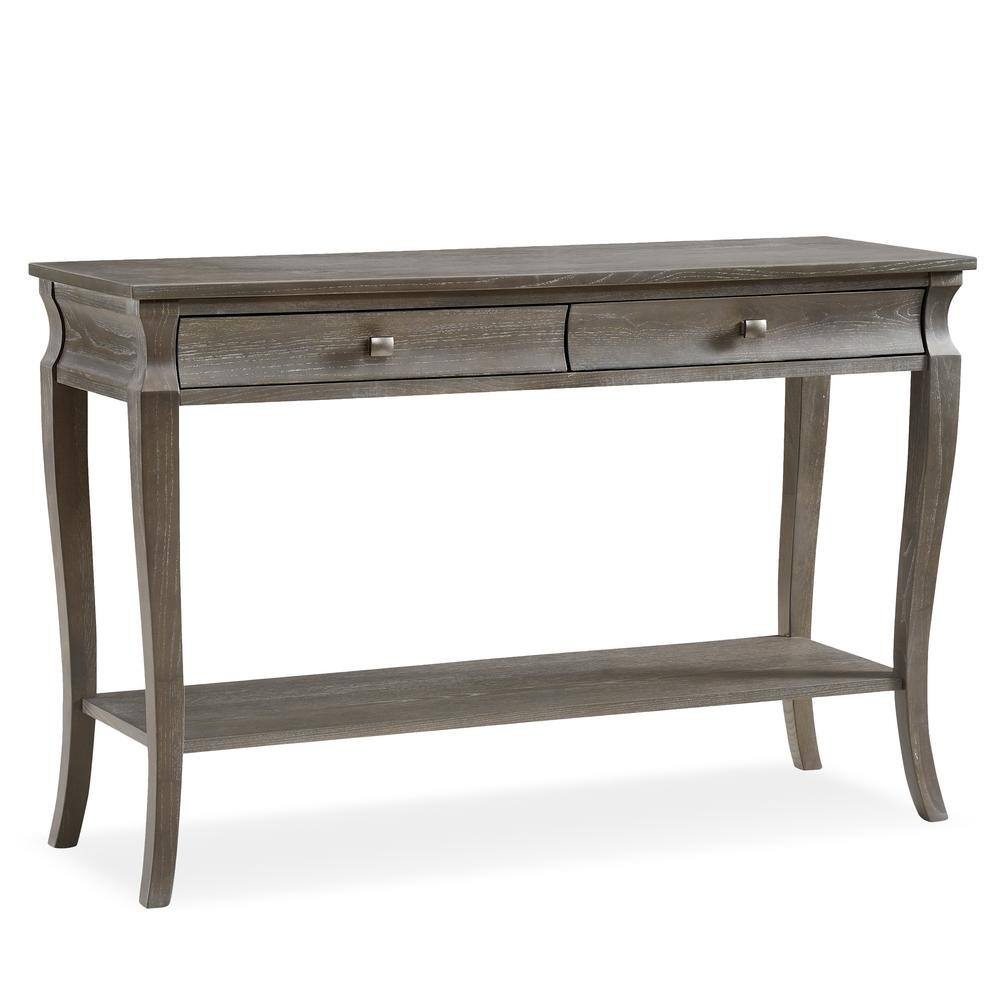 Leick Home Luna Two Drawer Sofa Table, Gray Wash