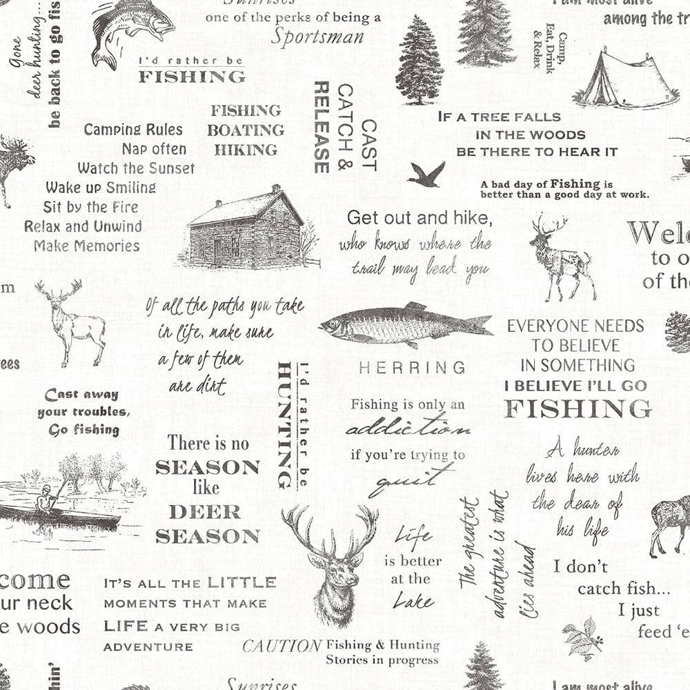 Chesapeake North Navy Camping Quotes Prepasted Easy Walls Wallpaper, 20.5-in by 33-ft, 56.4 sq. ft.