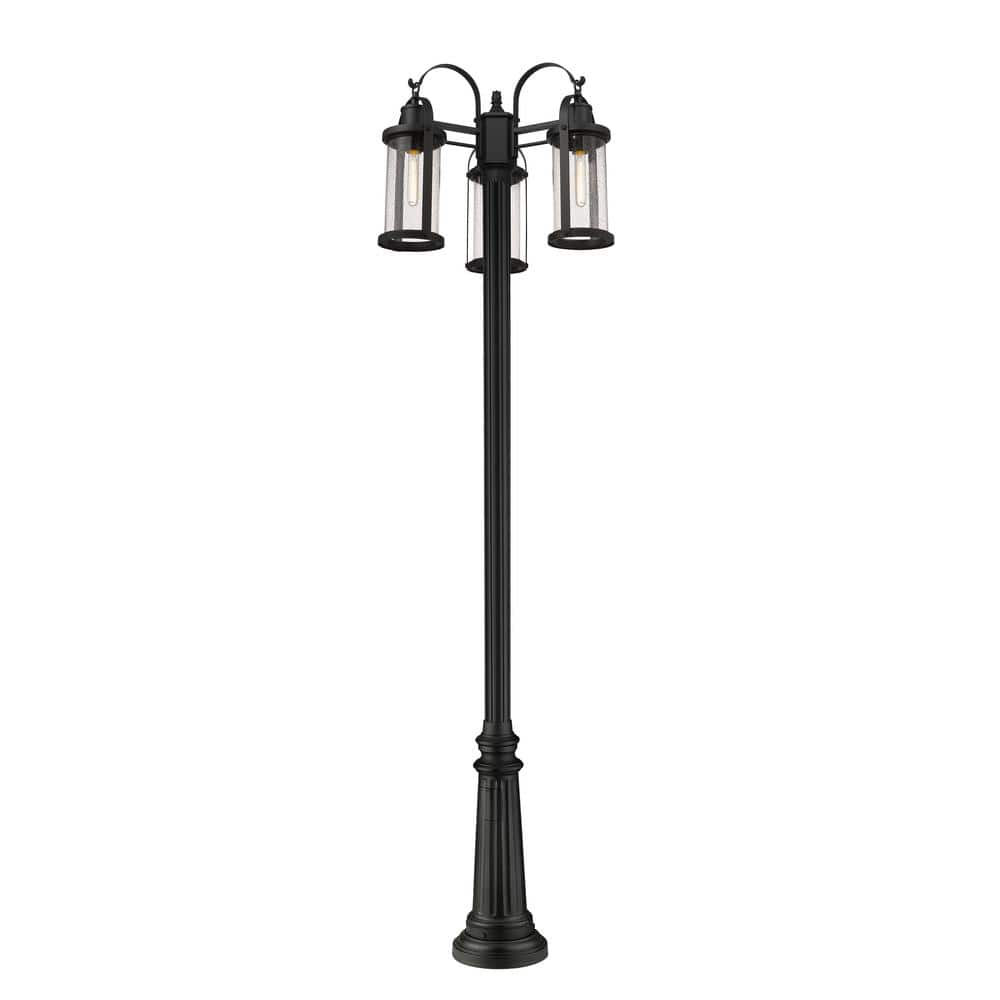 Z-Lite Roundhouse 3 - Light Post Light in  Black