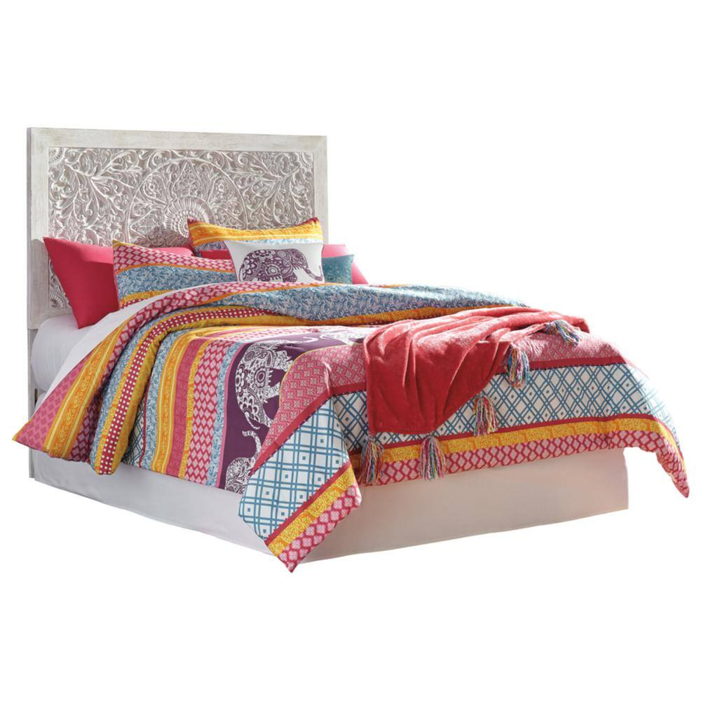 Signature Design by Ashley Traditional Paxberry Twin Panel Headboard, Whitewash