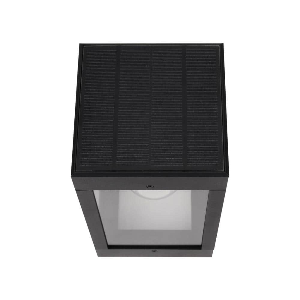 60 Lumens Solar Outdoor Black Aluminum Wall Light Integrated LED Edison Bulb