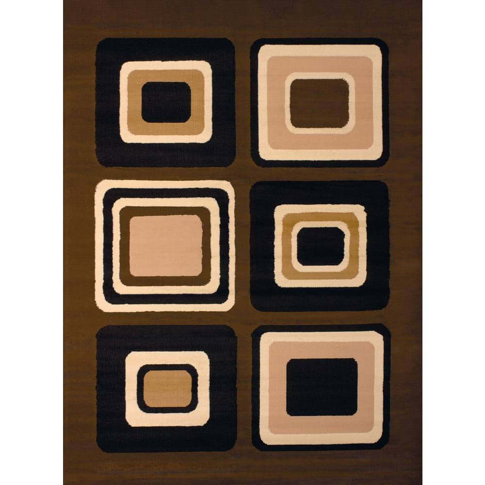 United Weavers Plaza Florence Area Rug, Geometric Pattern, Brown, 7'10" X 10'6"