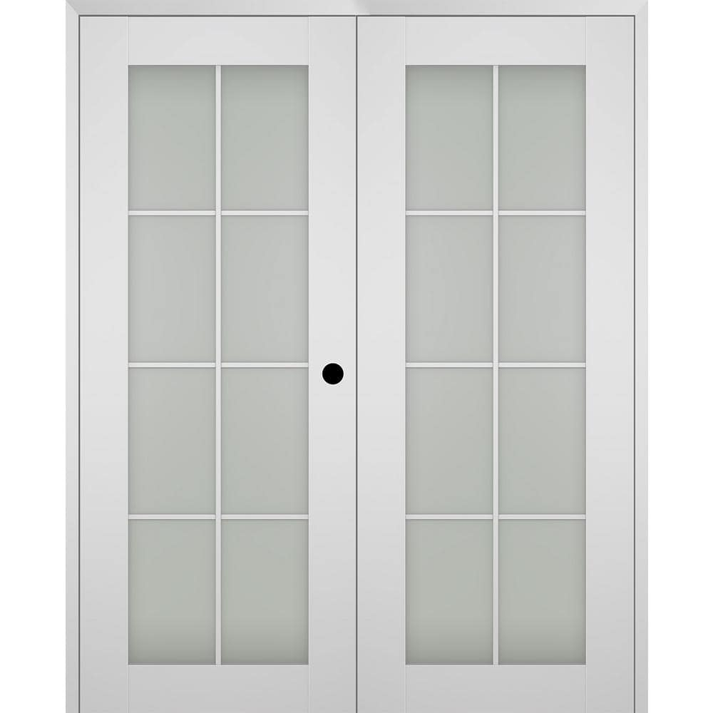 Belldinni Smart Pro 8 Lite Manufactured Wood and Frosted Glass Paneled Interior Double Prehung Door