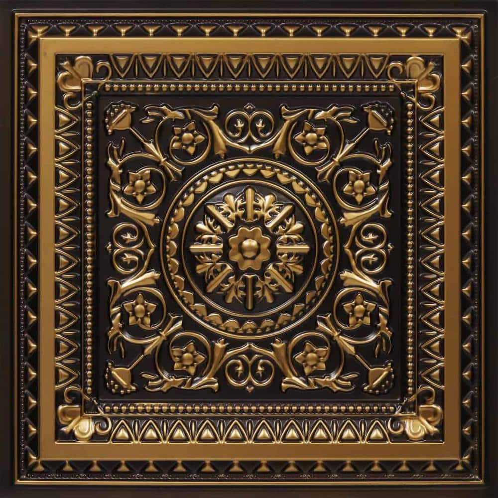 La Scala-Faux Tin ceiling Tile - Antique Gold