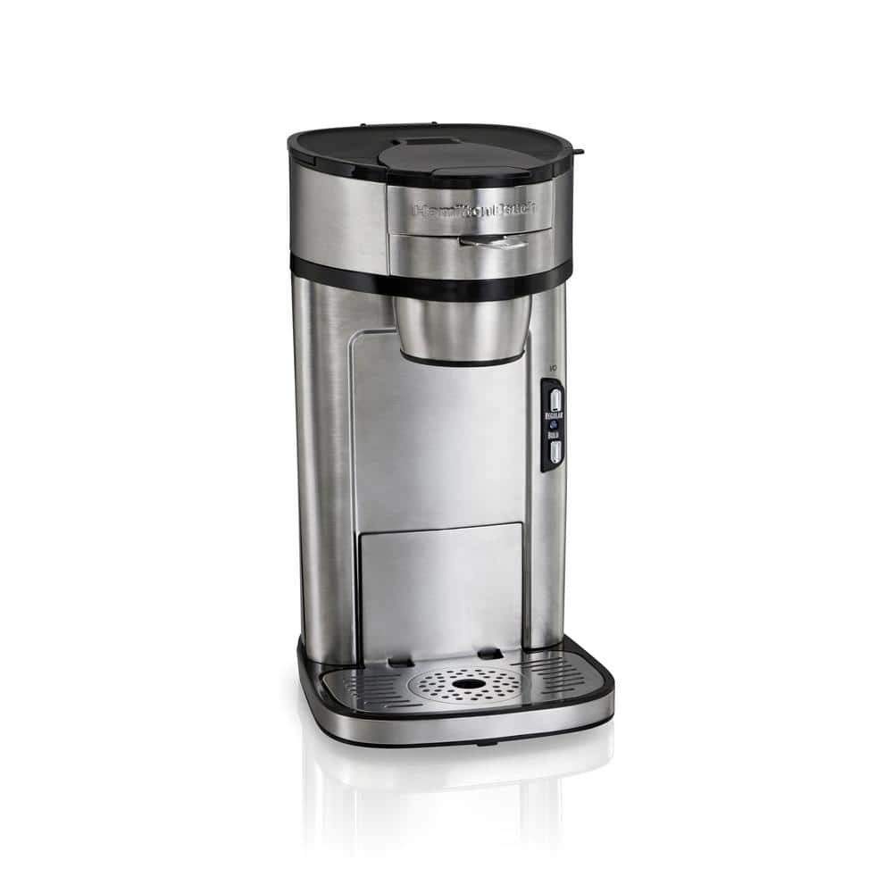 Hamilton Beach The Scoop Single Serve Coffee Maker & Fast Grounds Brewer, Brews in Minutes, 8-14oz. Cups, Stainless Steel