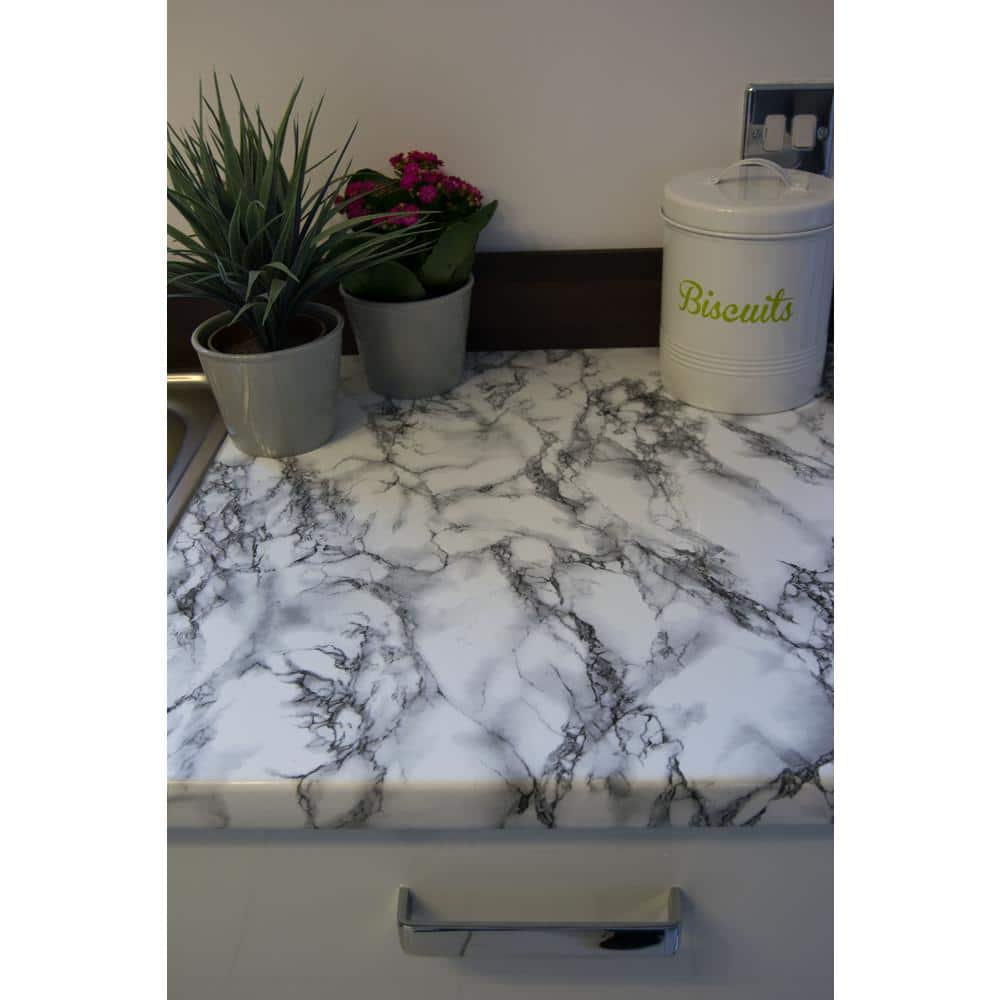 Grey and Black Marble Adhesive Film