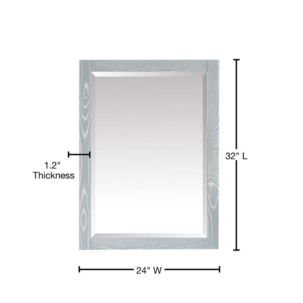 Azzuri Riley-M24 Riley 24" W X 32" H Rectangular Framed Bathroom Wall Mirror - Sea Salt