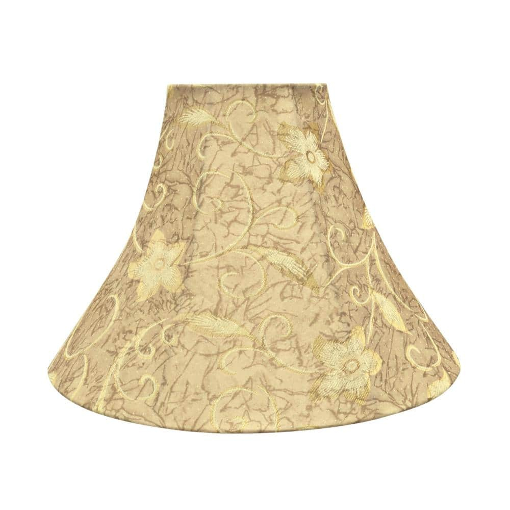 Aspen Creative 30084 Transitional Bell Shape Spider Construction Lamp Shade in Brown, 16" wide (6" x 16" x 12")