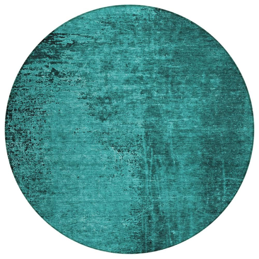 Addison Rugs Chantille ACN554 Teal 8' x 8' Indoor Outdoor Area Rug, Easy Clean, Machine Washable, Non Shedding, Bedroom, Living Room, Dining Room, Kitchen, Patio Rug