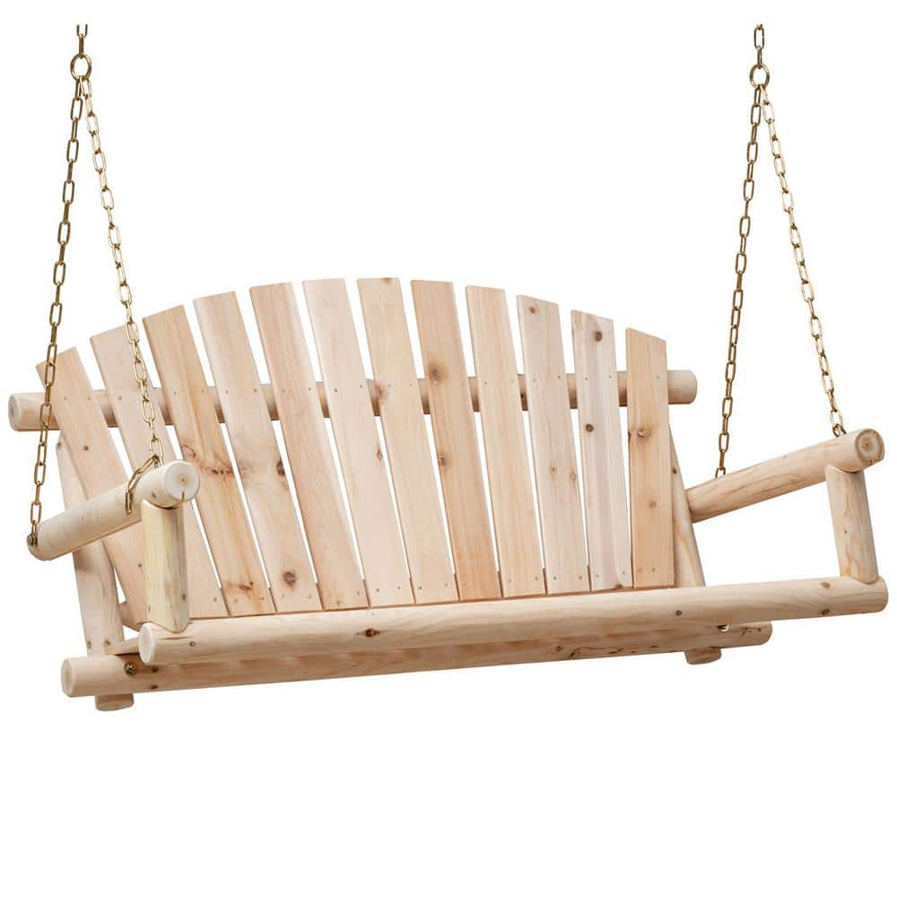 Anraja 4 Foot 2 Seat Porch Swing Hanging Wood, Unfinished