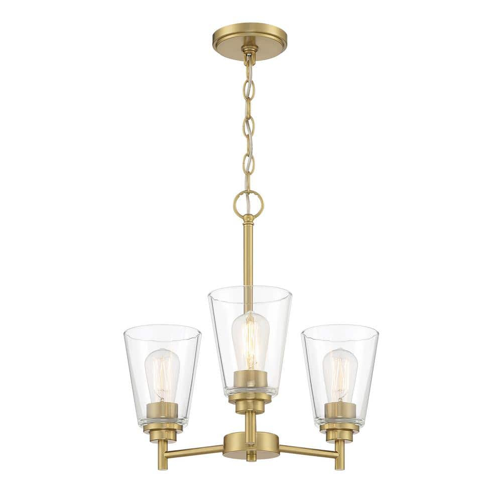 Westin 3-Light Modern Chandelier with Clear Glass Shades