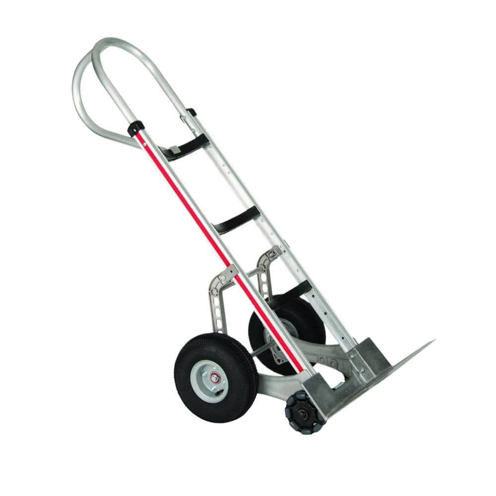 500 lb Capacity Self-Stabilizing Aluminum Hand Truck with Pneumatic Wheels