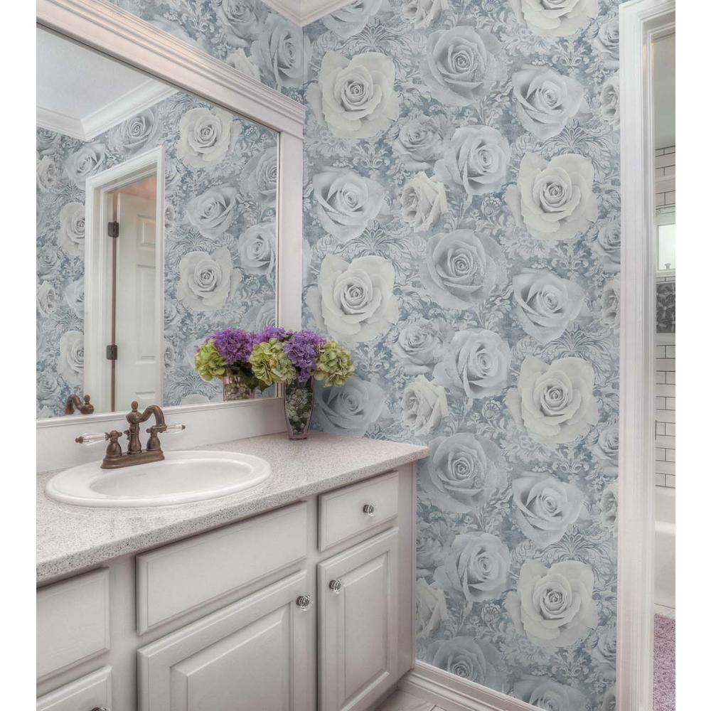 NextWall Arthouse Reverie Peel and Stick Wallpaper 20.5 in. W x 18 ft. L - Baby Blue