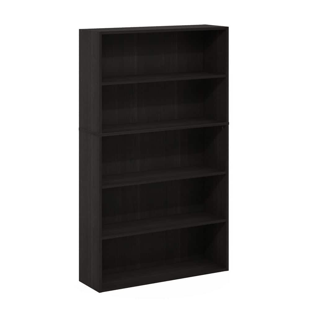 Furinno Pasir 5-Tier Open Shelf Bookcase, Bookshelf, 31.5 Inch Wide, Espresso