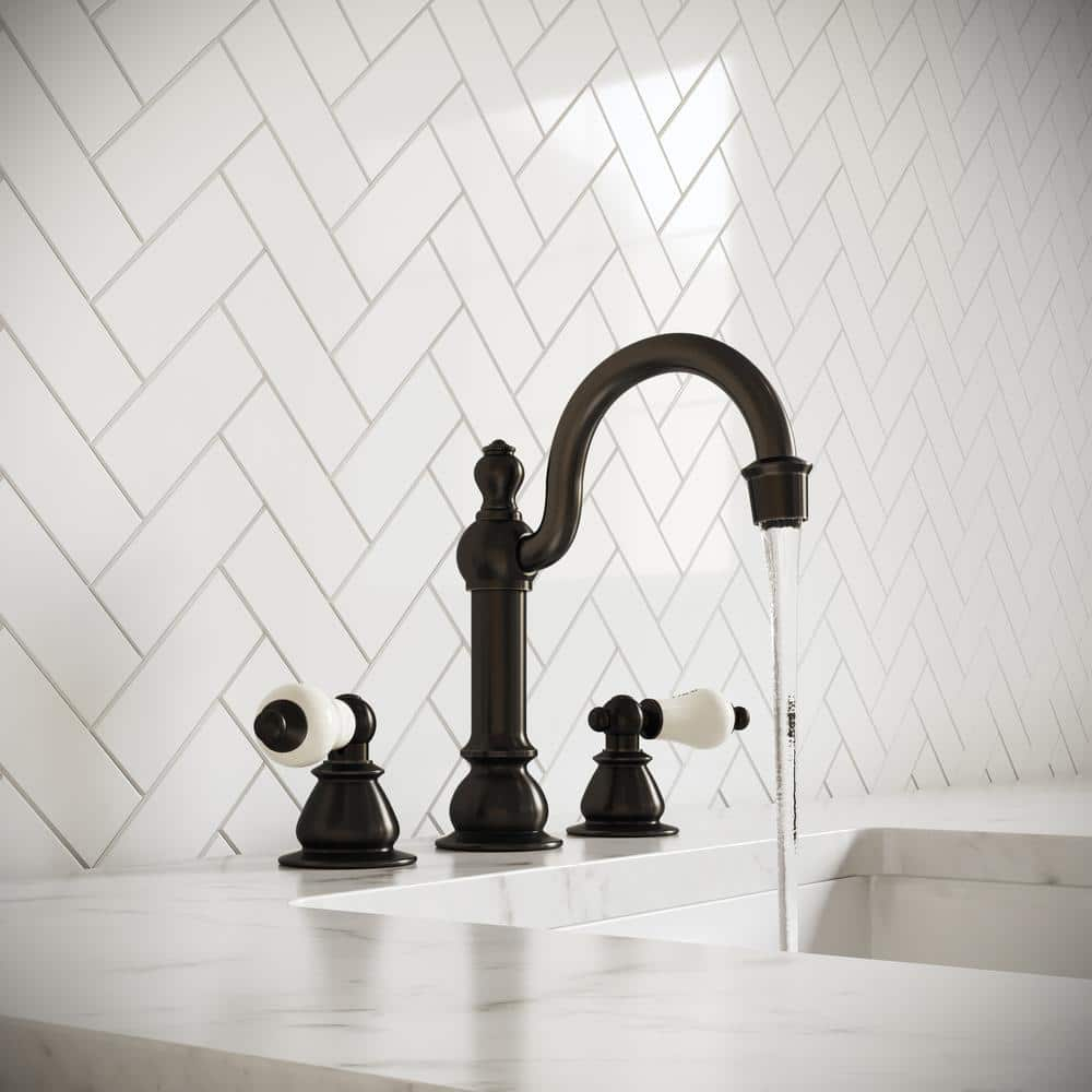 Water Creation F2-0012-03-CL American 20th Century Classic Widespread Lavatory F2-0012 Faucets - Brown & Oil-Rubbed Bronze