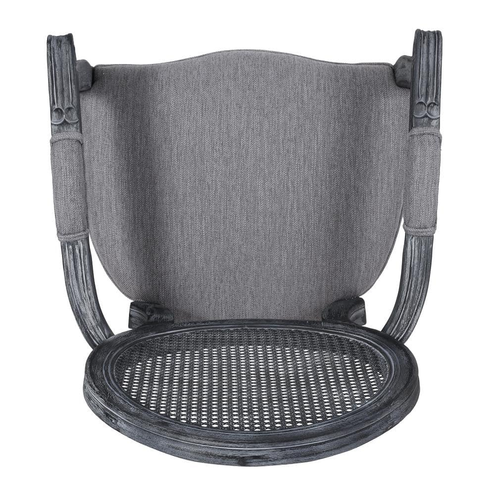 Noble House Huller French Fabric Dining Chair, Set of 2, Gray