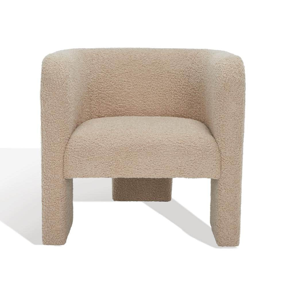 SAFAVIEH Couture Sammie Modern Boucle Solid Accent Chair, Light Brown