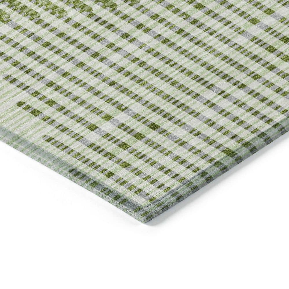 Addison Rugs Chantille Indoor/Outdoor Transitional Geometric, Abstract Green Washable Round Rug, 8' x 8'