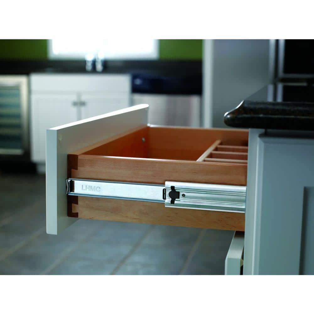 D94224E-ZP 24" Soft Close Ball Bearing Full Extension Drawer Slides Set of 2