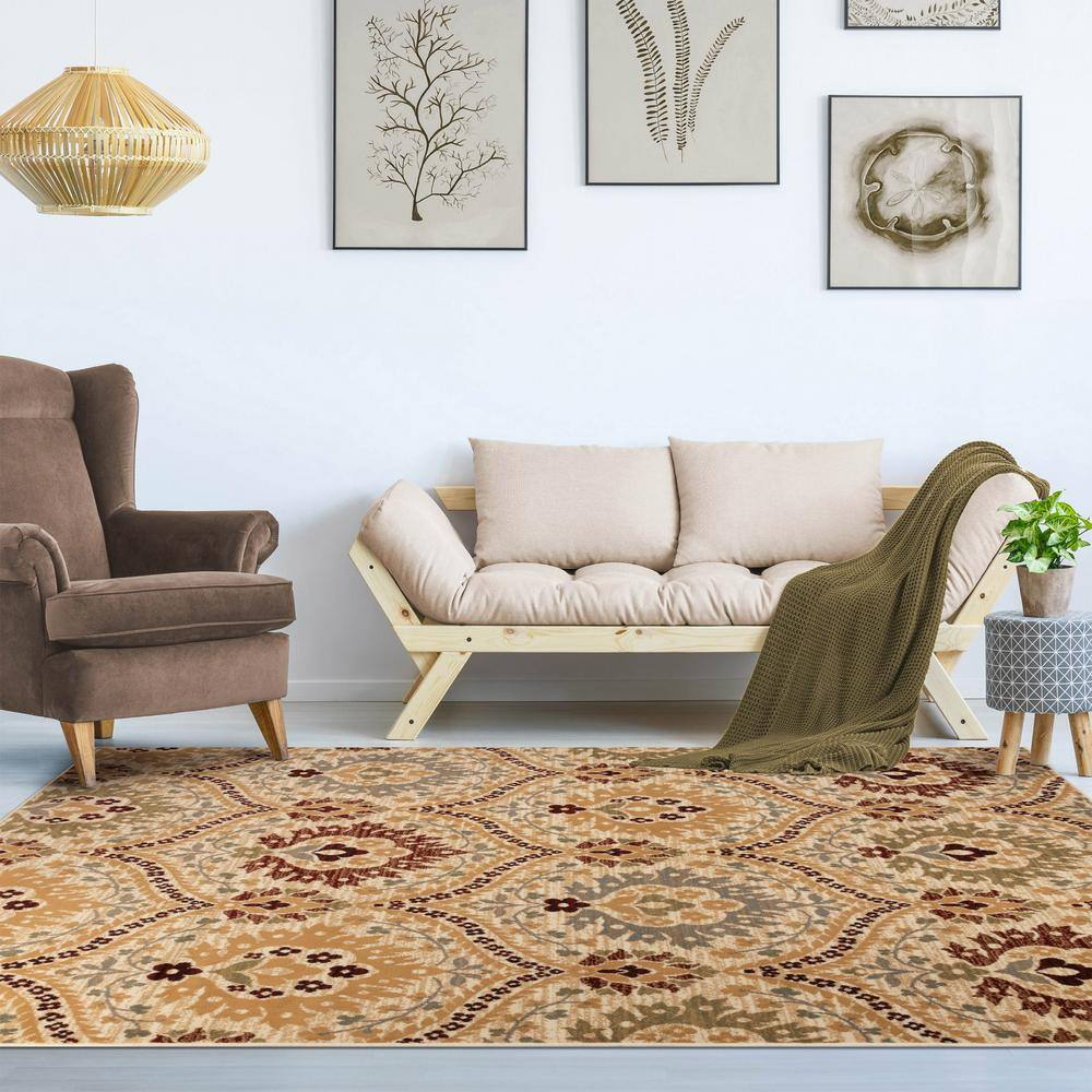 Superior Augusta Oriental Indoor Area Rug, 6' x 9', Camel