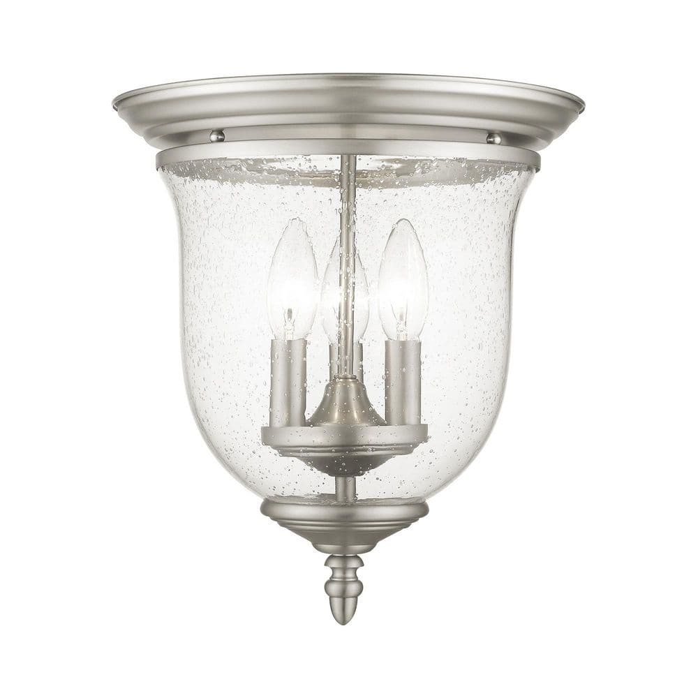 Livex Lighting Legacy 3 - Light Flush Mount in  Brushed Nickel