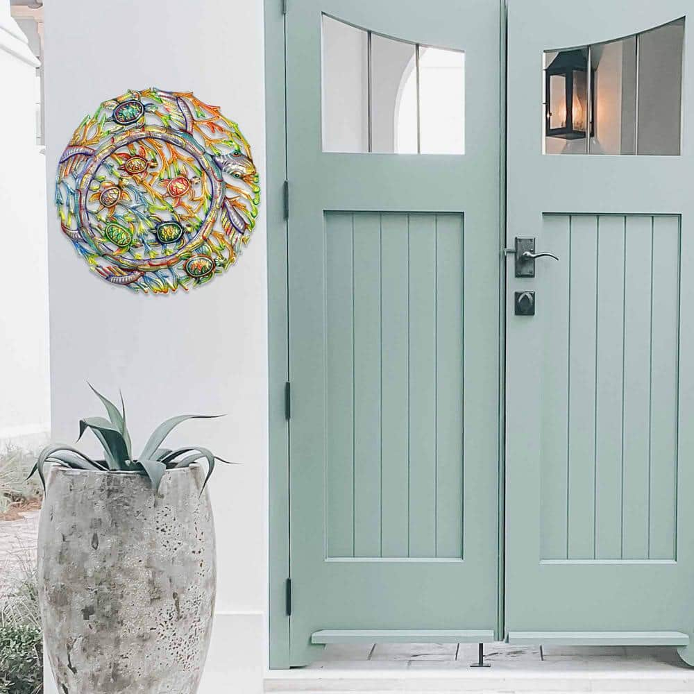 Sea Turtle Metal Wall Art Croix des Bouquets