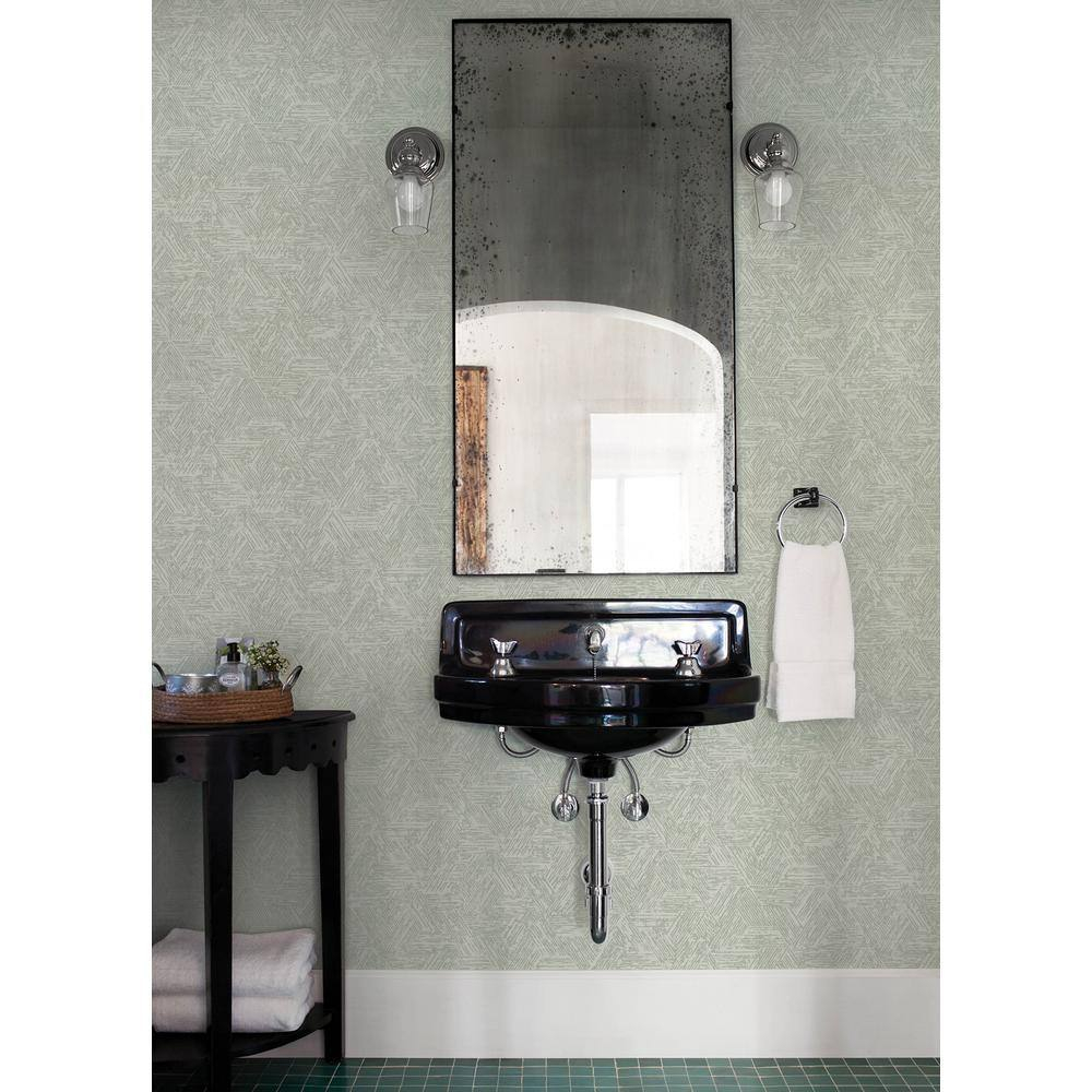 Sea Green Geometric Non-Pasted Washable Wallpaper