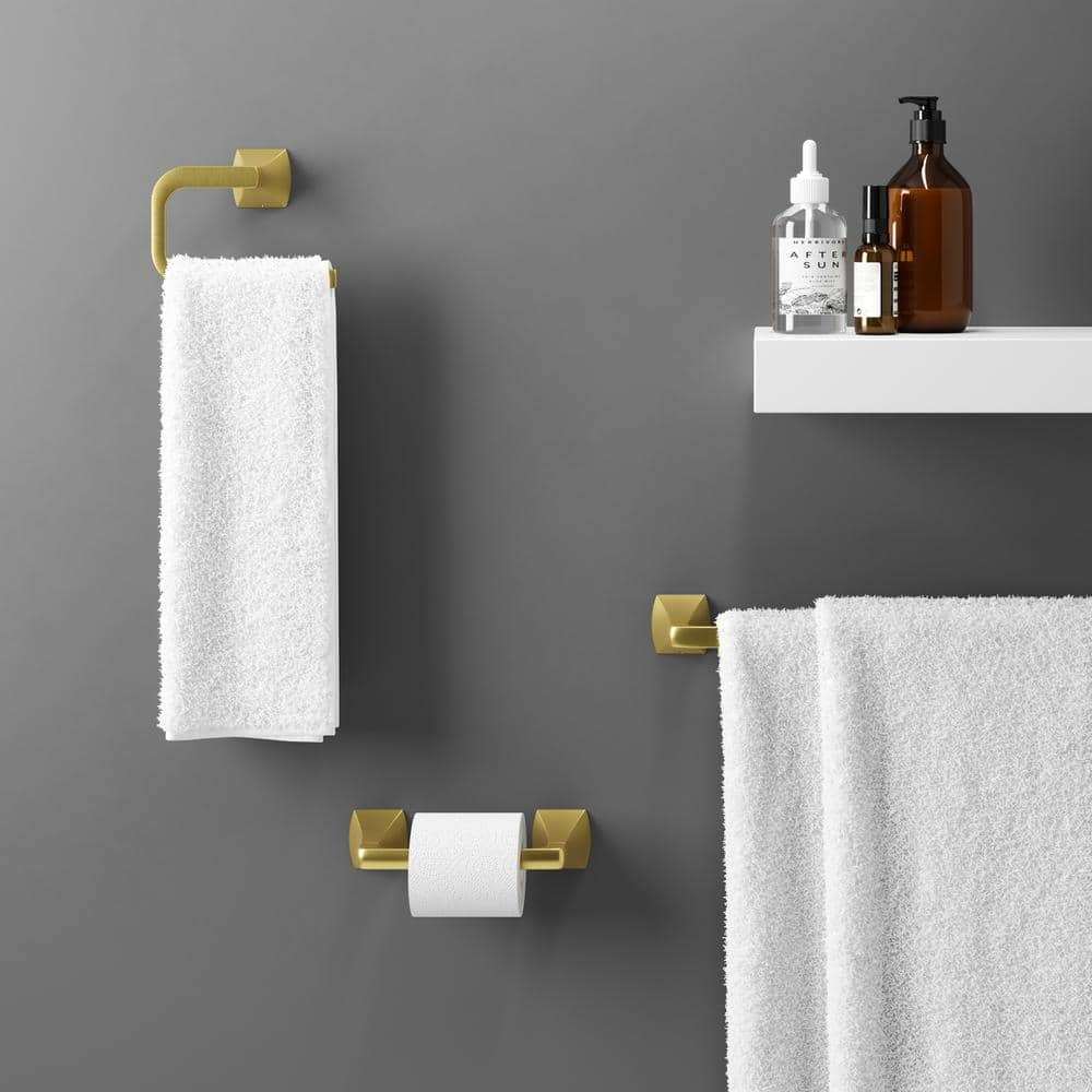 Pfister Bph-Bie0 Bruxie Wall Mounted Pivoting Toilet Paper Holder - Gold