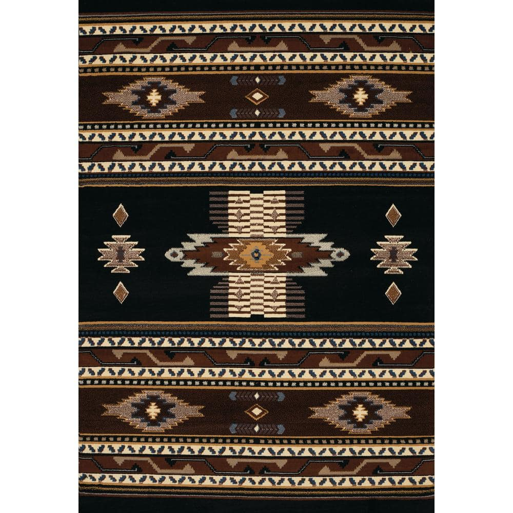 United Weavers Brunswick Tamara Southwestern Runner Rug, Black, 1'11" x 7'4"