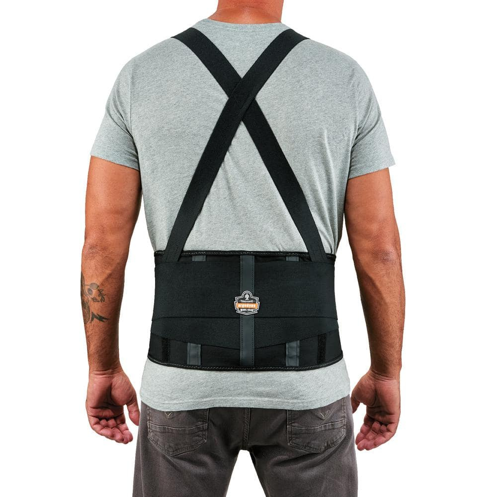 Ergodyne 11604 ProFlex 1100SF Back Support Brace, 8" Spandex Belt, Patented Stays Provide Added Support, Large,Black