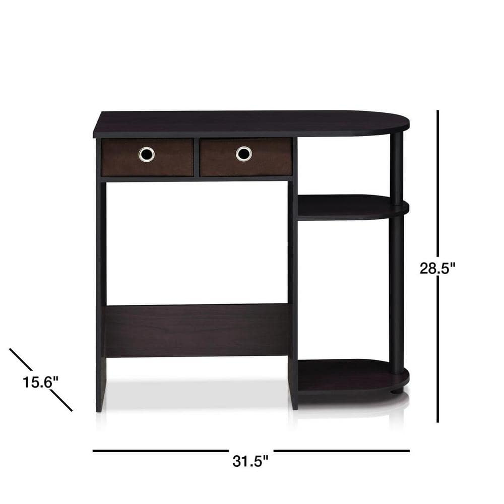 Furinno Go Green Home Laptop Notebook Computer Desk/Table, Dark Walnut, 11193DWN