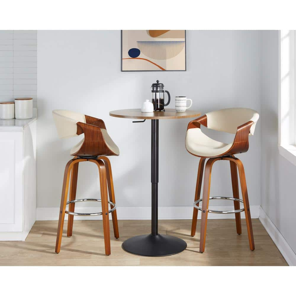 LumiSource Black Metal, Walnut Wood Tool-Less Elia
