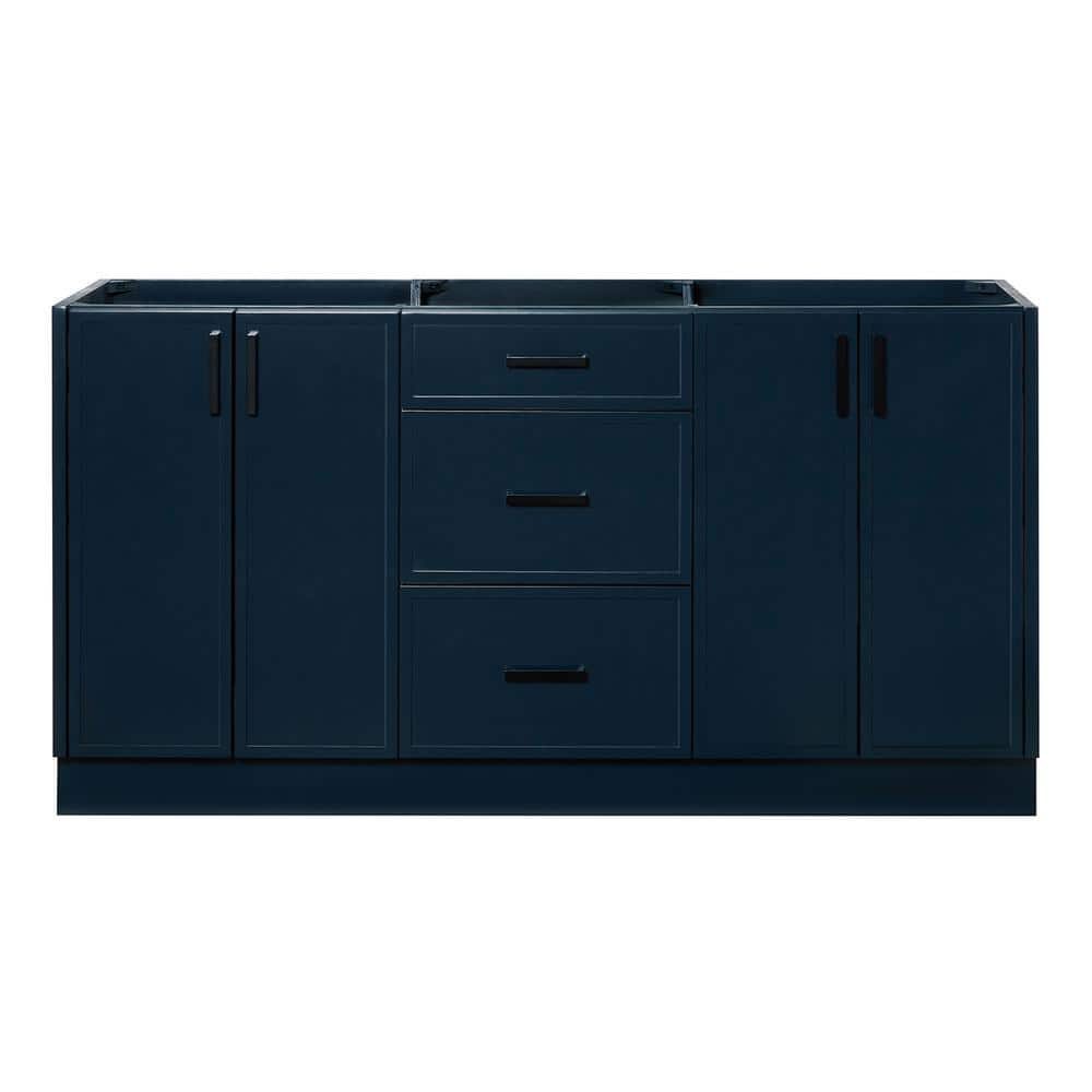 Midnight Blue 66" Freestanding Double Sink Wood Vanity Cabinet