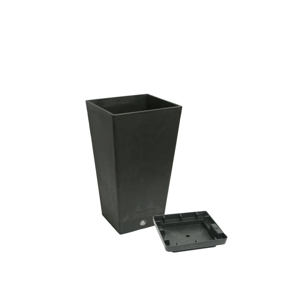 Algreen Valencia Square Planter - Black