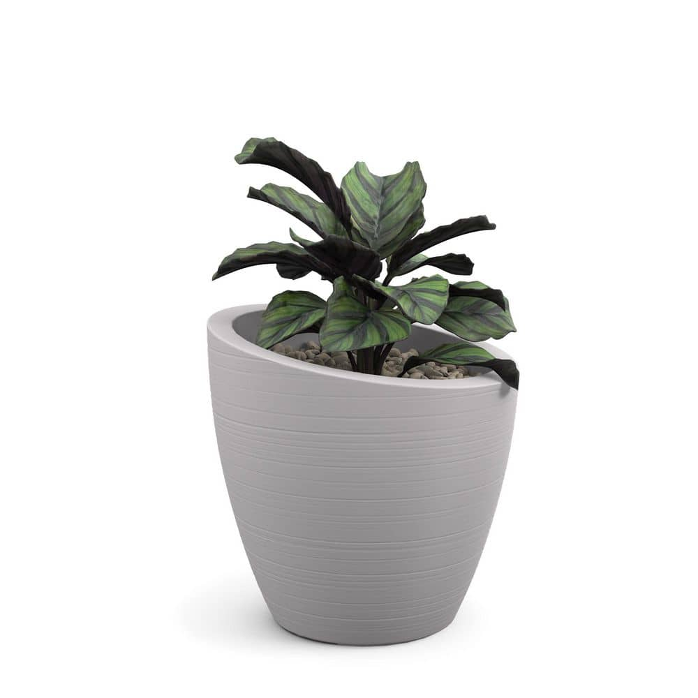 20 in. Modesto Round Planter, White