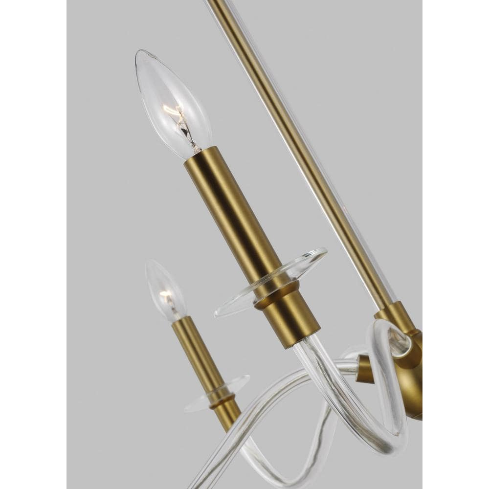 Hanover Burnished Brass 5-Light Classic Chandelier with Lucite Arms