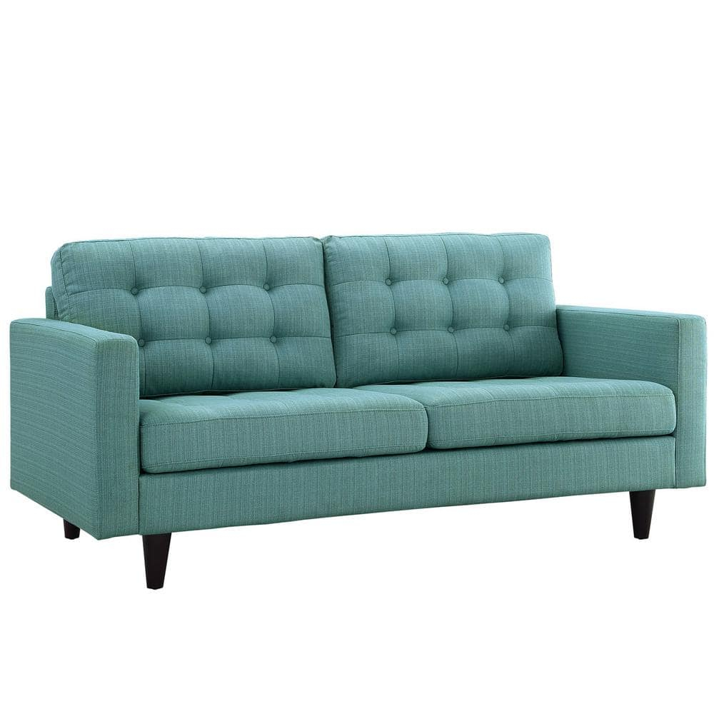 Laguna Tufted Fabric Loveseat with Solid Wood Legs