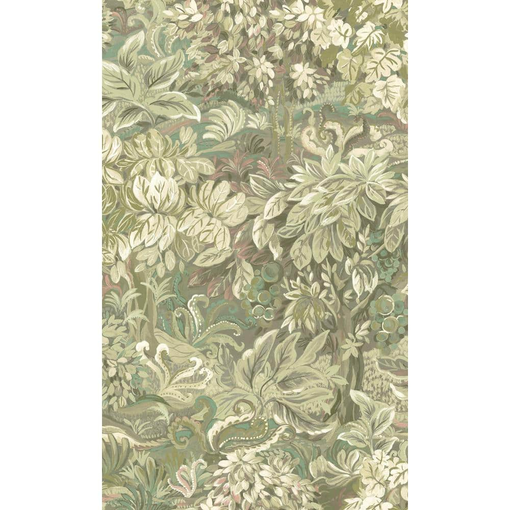 Multicolor Textured Non-Woven Floral Foliage Wallpaper, Double Roll