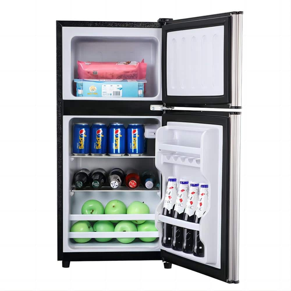 Compact Black and White Energy Star Mini Refrigerator with Freezer