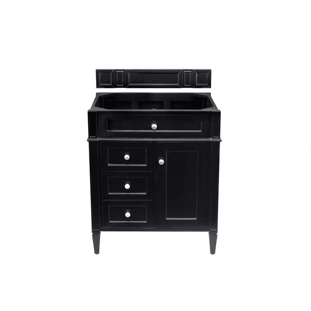 James Martin Vanities Brittany 30-Inches Black Onyx Bathroom Vanity Base Cabinet without Top